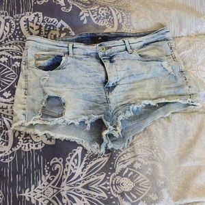 Faded light blue shorts